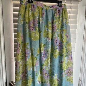 NWOT CALYPSO ST. BARTH RESORT WEAR - PASTEL WATERCOLOR DESIGN SKIRT MIDII SIZE L
